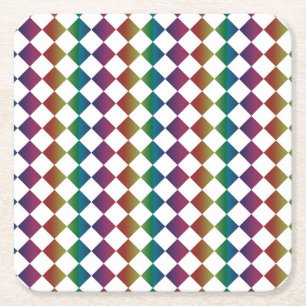 Posavasos Cuadrado De Papel Multicolor Diamante Arlequín Multicolor Cuadros