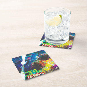 Posavasos Cuadrado De Papel Mundos Zombi Halloween Galaxia del Terror