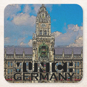 Posavasos Cuadrado De Papel Munich