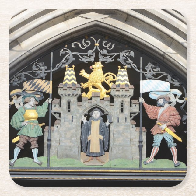 Posavasos Cuadrado De Papel Munich, Alemania (Anverso)