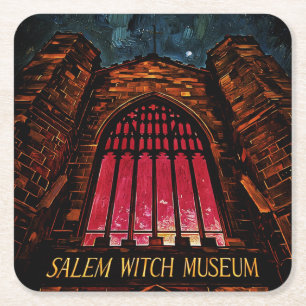 Posavasos Cuadrado De Papel Museo Salem Witch