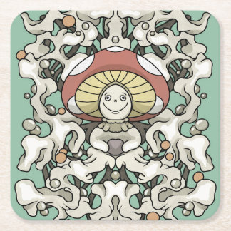 Posavasos Cuadrado De Papel Mushroom