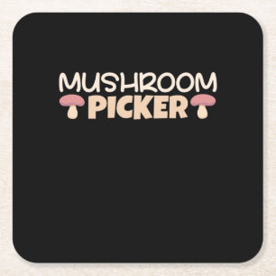 Posavasos Cuadrado De Papel Mushroom Pickers