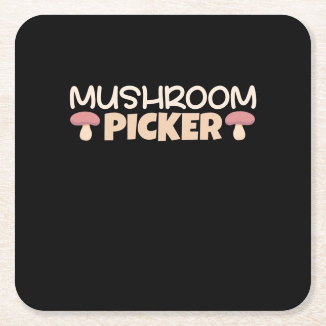 Posavasos Cuadrado De Papel Mushroom Pickers (Anverso)