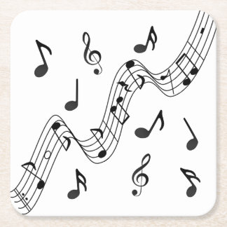 Posavasos Cuadrado De Papel Music Notes y Staff Coaster for Music Aovers