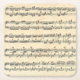 Posavasos Cuadrado De Papel Música de hoja