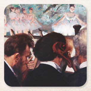 Posavasos Cuadrado De Papel Músicos de orquesta, Edgar Degas