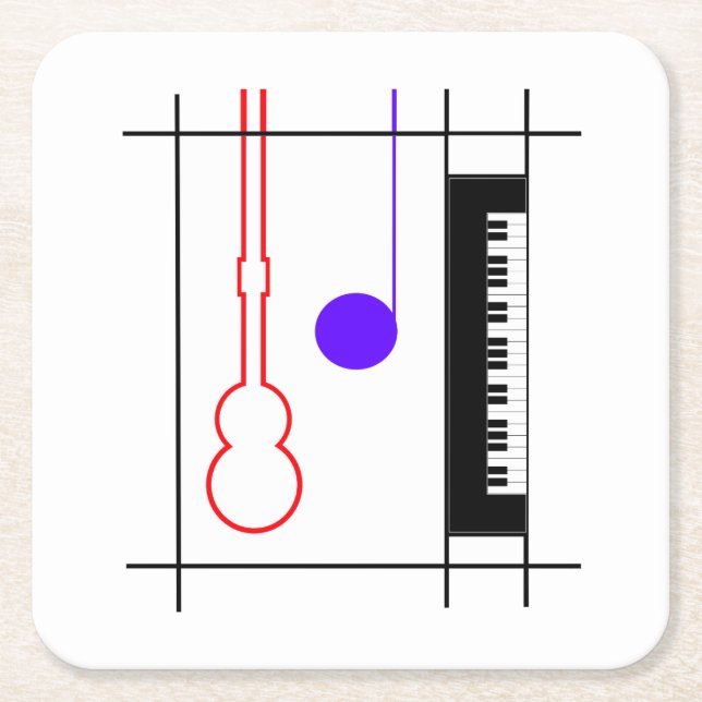 Posavasos Cuadrado De Papel Musikinstrument (Anverso)