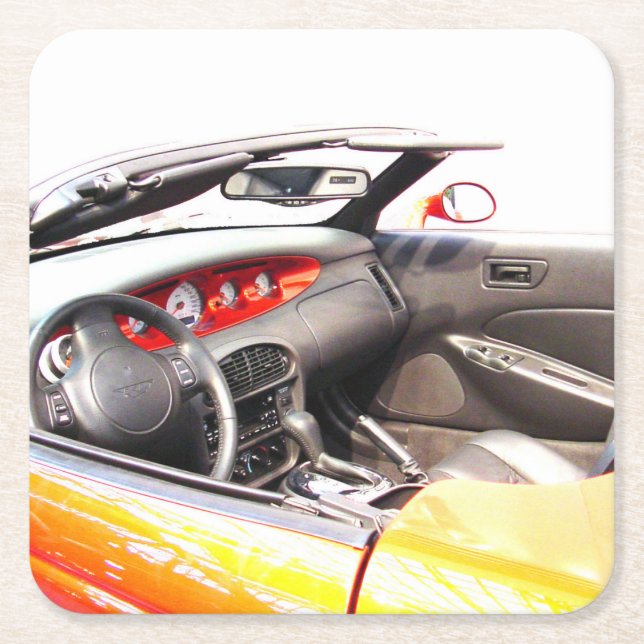 Posavasos Cuadrado De Papel Mustange (Anverso)