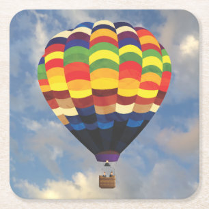 Posavasos Cuadrado De Papel Muy divertido juego de montaña de globo aerostátic