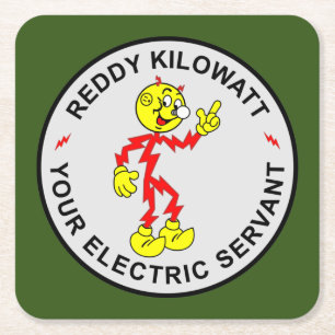 Posavasos Cuadrado De Papel Muy divertido juego de montaña Reddy Kilowatt