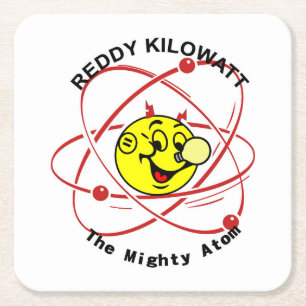 Posavasos Cuadrado De Papel Muy divertido Reddy Kilowatt Coaster Set
