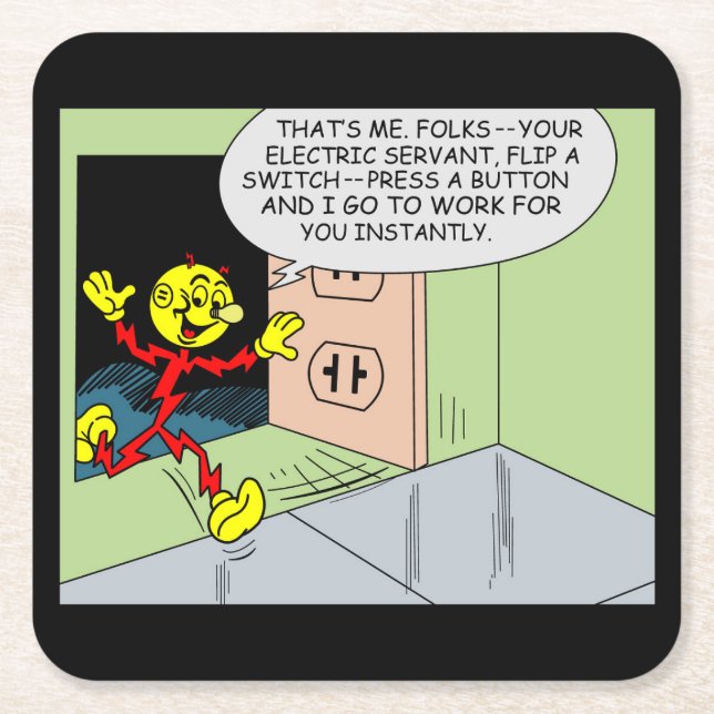 Posavasos Cuadrado De Papel Muy divertido Reddy Kilowatt Coaster Set (Anverso)