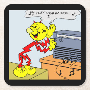 Posavasos Cuadrado De Papel Muy divertido Reddy Kilowatt Coaster Set