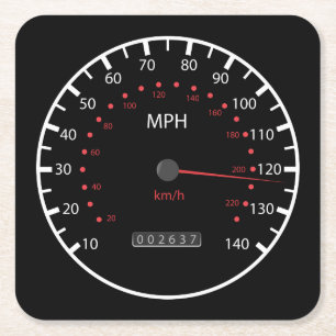 Posavasos Cuadrado De Papel Muy divertido Speedometer Ir Rápido Juego de Pascu