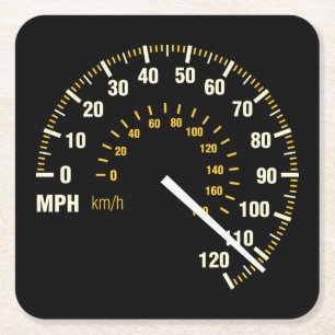 Posavasos Cuadrado De Papel Muy divertido Speedometer Ir Rápido Juego de Pascu