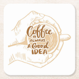 Posavasos Cuadrado De Papel Muy Frío y Lindo Café o Java