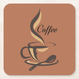 Posavasos Cuadrado De Papel Muy Frío y Lindo Café o Java