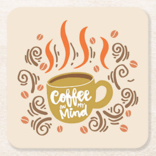 Posavasos Cuadrado De Papel Muy Frío y Lindo Café o Java