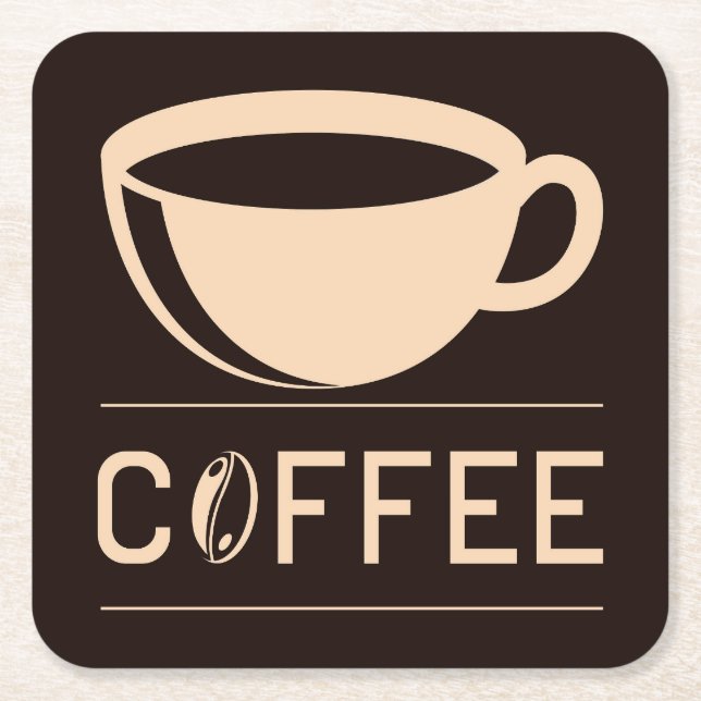 Posavasos Cuadrado De Papel Muy Frío y Lindo Café o Java (Anverso)