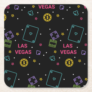 Posavasos Cuadrado De Papel Muy Guay y colorido Casino de Las Vegas