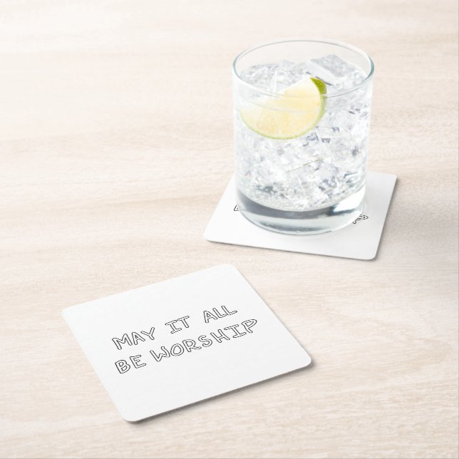 Posavasos Cuadrado De Papel My it all be worship outline (In situ)