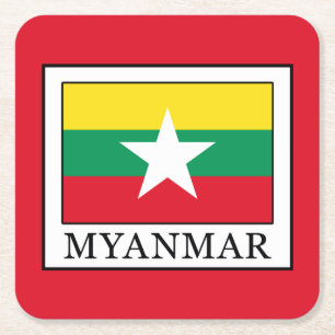Posavasos Cuadrado De Papel Myanmar