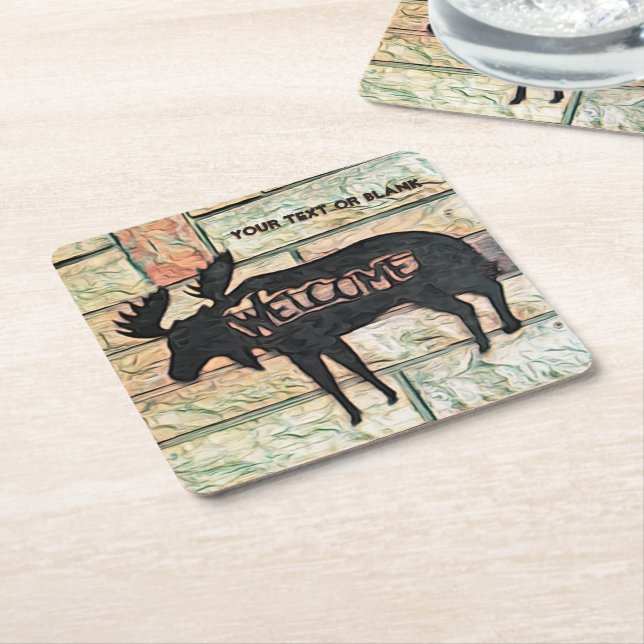 Posavasos Cuadrado De Papel Mystic Moose (En perspectiva)
