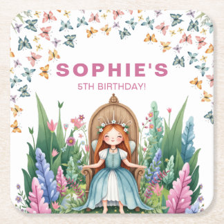 Posavasos Cuadrado De Papel Nacimiento de la Princesa Princesa de Woodland Enc
