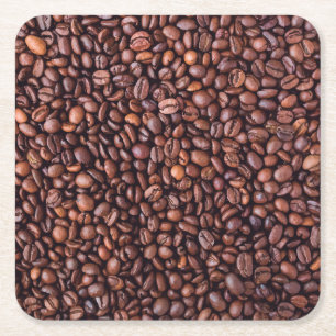 Posavasos Cuadrado De Papel Nada más que café frijol