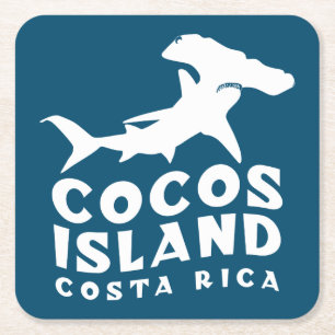 Posavasos Cuadrado De Papel Nadar Con Tiburones En La Isla De Cocos Costa Rica