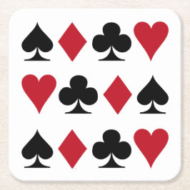 Posavasos Cuadrado De Papel Naipes