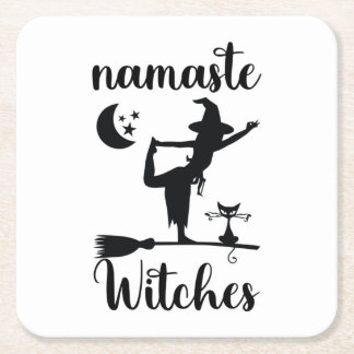 Posavasos Cuadrado De Papel Namaste Witts Halloween Coaster
