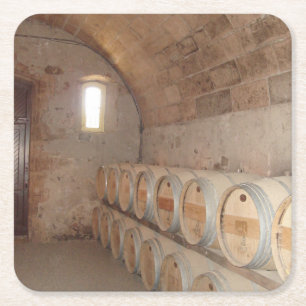Posavasos Cuadrado De Papel Napa Wine Barrels