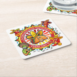 Posavasos Cuadrado De Papel Napkins Día Internacional del TACO