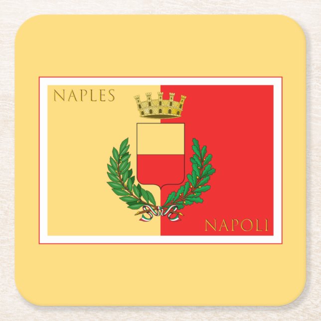 Posavasos Cuadrado De Papel Nápoles, Nápoles, Italia (Anverso)