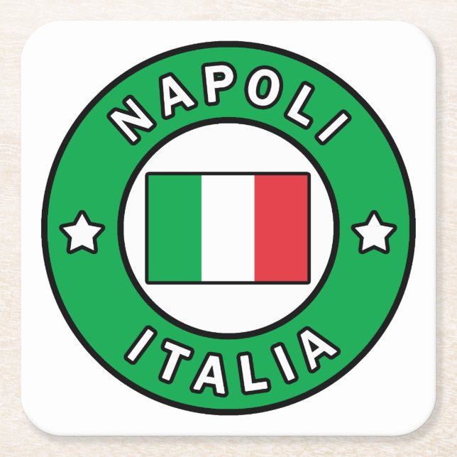 Posavasos Cuadrado De Papel Napoli Italia (Anverso)