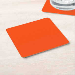 Posavasos Cuadrado De Papel Naranja Fluo Neon Color Personalizar Esto!
