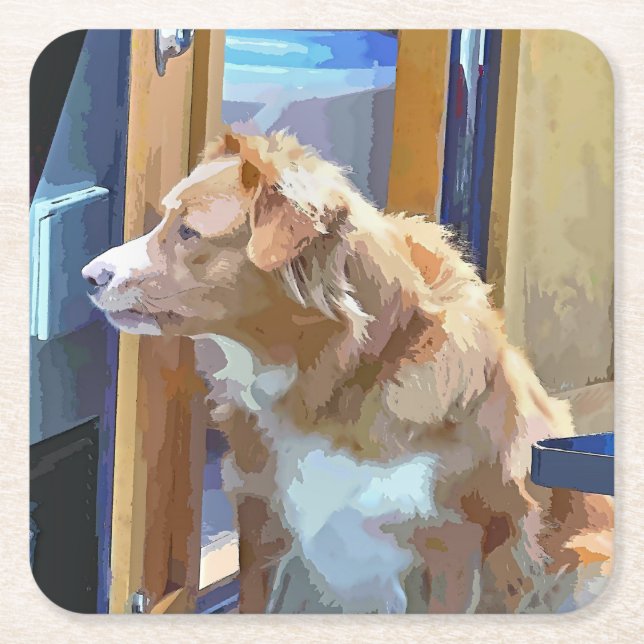 POSAVASOS CUADRADO DE PAPEL NARROWBOATS (Anverso)