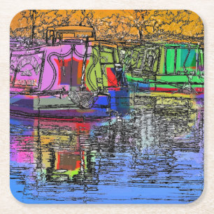 POSAVASOS CUADRADO DE PAPEL NARROWBOATS