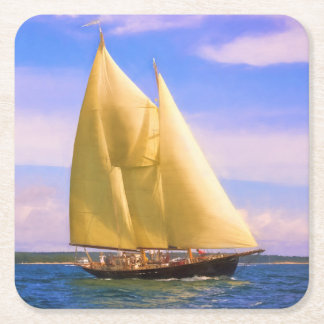 Posavasos Cuadrado De Papel Navegar Por El Sonido