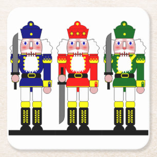 Posavasos Cuadrado De Papel Navidad del cascanueces personalizado