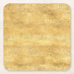Posavasos Cuadrado De Papel Navidad Glitz Dorado