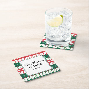 Posavasos Cuadrado De Papel Navidad minimalista