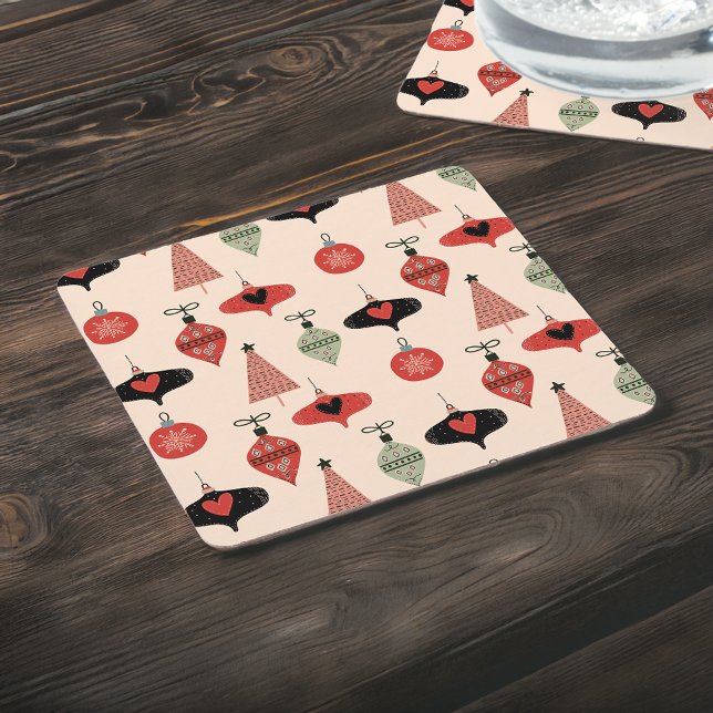 Posavasos Cuadrado De Papel Navidad Moderna de Mitad de Siglo (Subido por el creador)