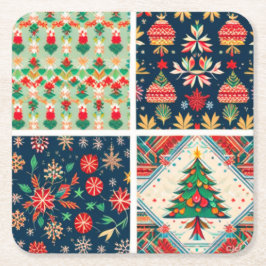 Posavasos Cuadrado De Papel Navidades