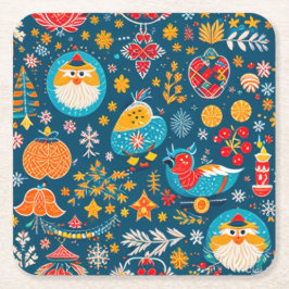 Posavasos Cuadrado De Papel Navidades