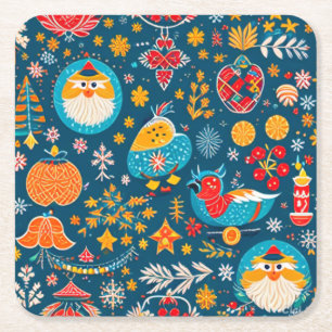 Posavasos Cuadrado De Papel Navidades