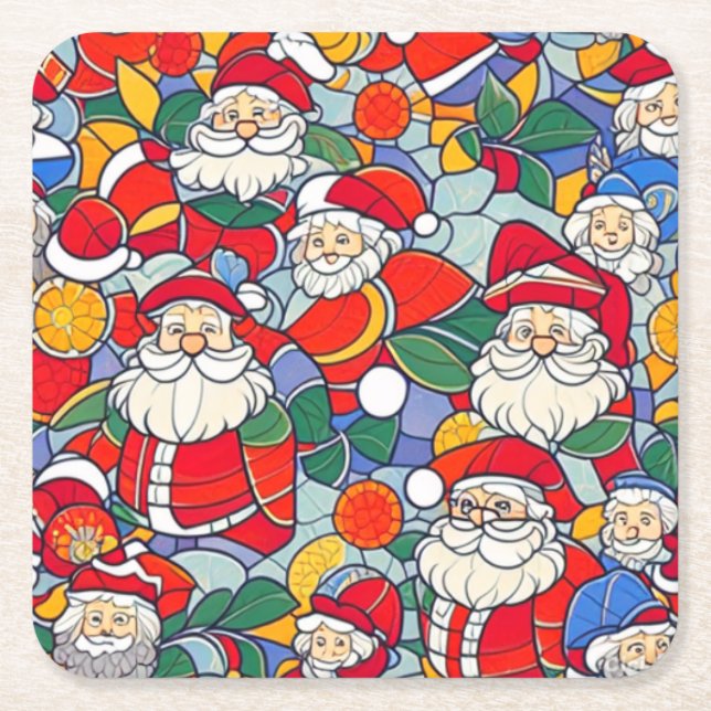 Posavasos Cuadrado De Papel Navidades (Anverso)