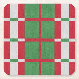 Posavasos Cuadrado De Papel Navidades a rayas
